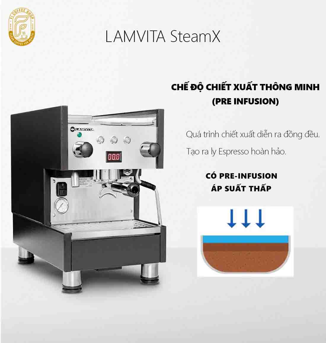 Máy Pha Cà Phê Lamvita SteamX May pha ca phe lamvita steamx 6